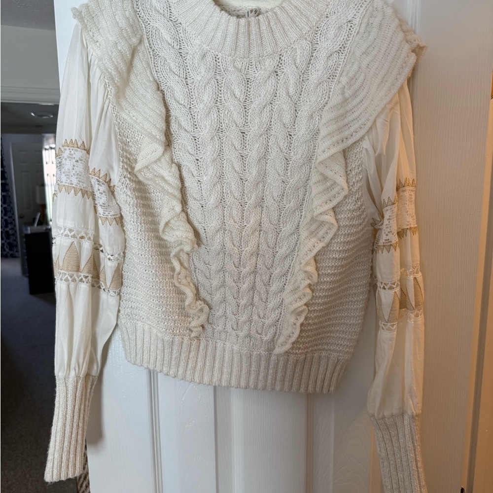 Elegant Cream Cable Knit Sweater